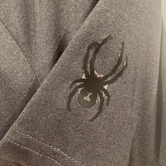 Spyder Black Gray Breathable Quick Dry Athletic T-shirt Mens Medium (115) - Picture 4 of 5